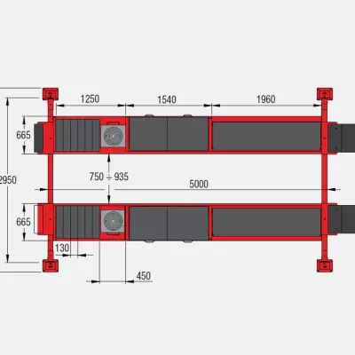 Cầu nâng 4 trụ cho kiểm tra góc đặt bánh xe Corghi