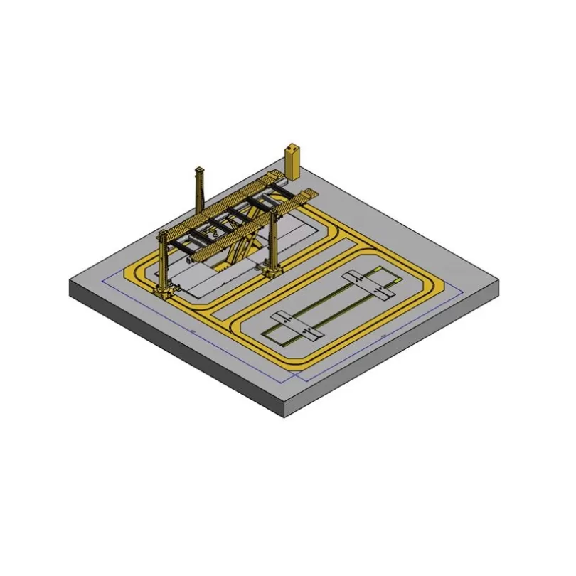 Bệ kéo nắn chìm sàn Spanesi cho 2 khoang sửa chữa bao gồm cầu nâng