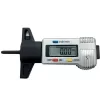 Tire tread depth gauge displays numbers